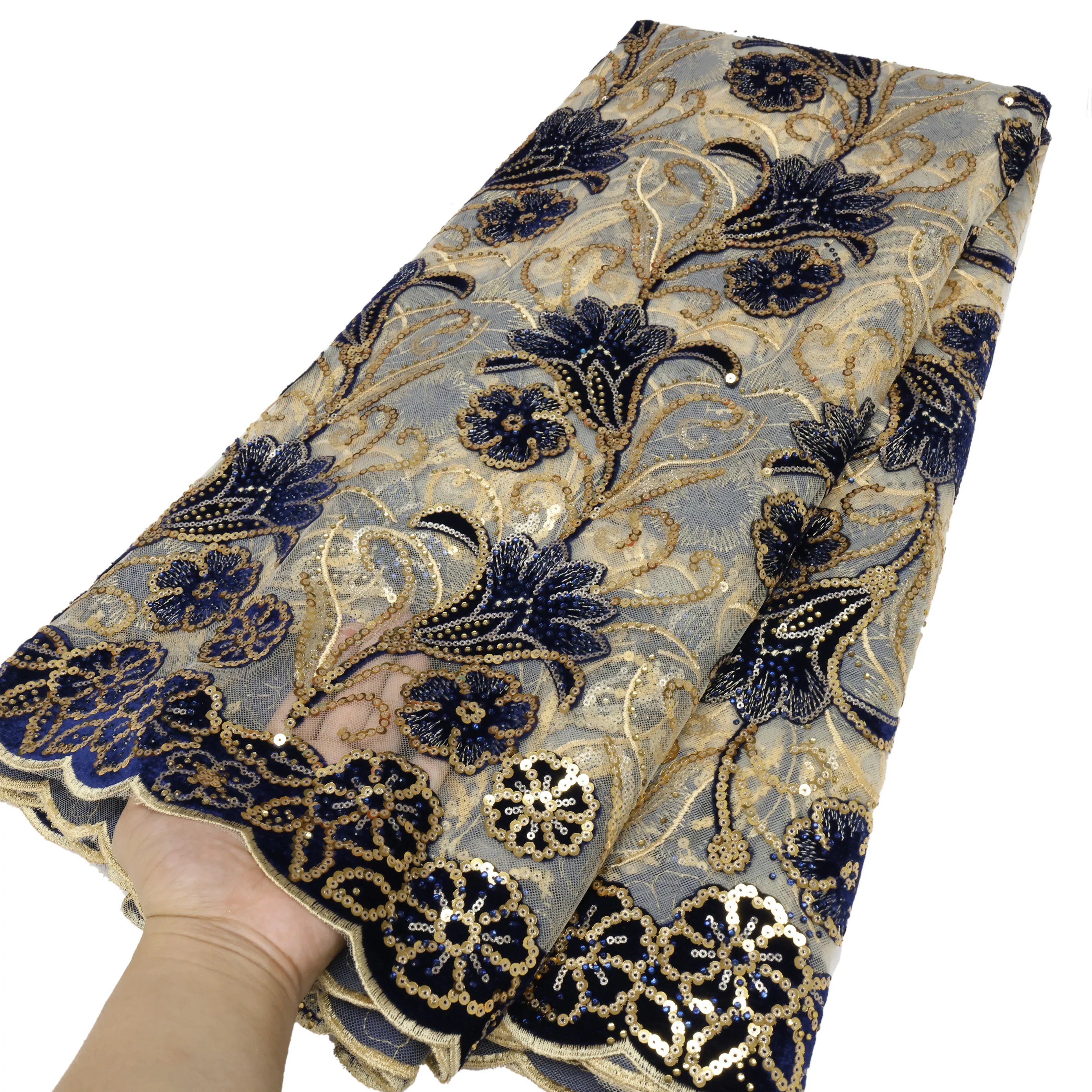 Высококачественная Бархатная Кружевная Ткань В Нигерийском Стиле Африканская