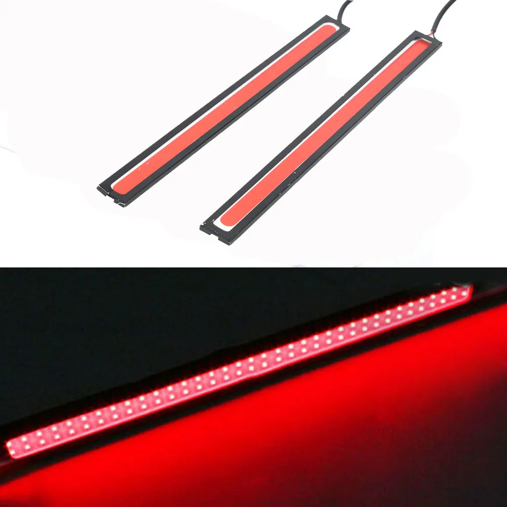 

2 PCS Car Led Light Strip Drl Daytime Running 17cm COB LED Light Strip RED Waterproof Car 12V DRL Fog Light Driving Lamp