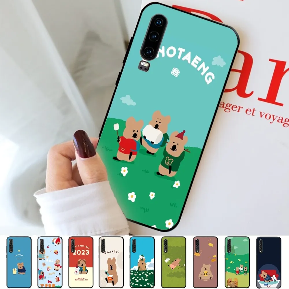 Cute D-Dinotaeng Bear Phone Case For Huawei P 8 9 10 20 30 40 50 Pro Lite Psmart Honor lite 70 Mate 20lite