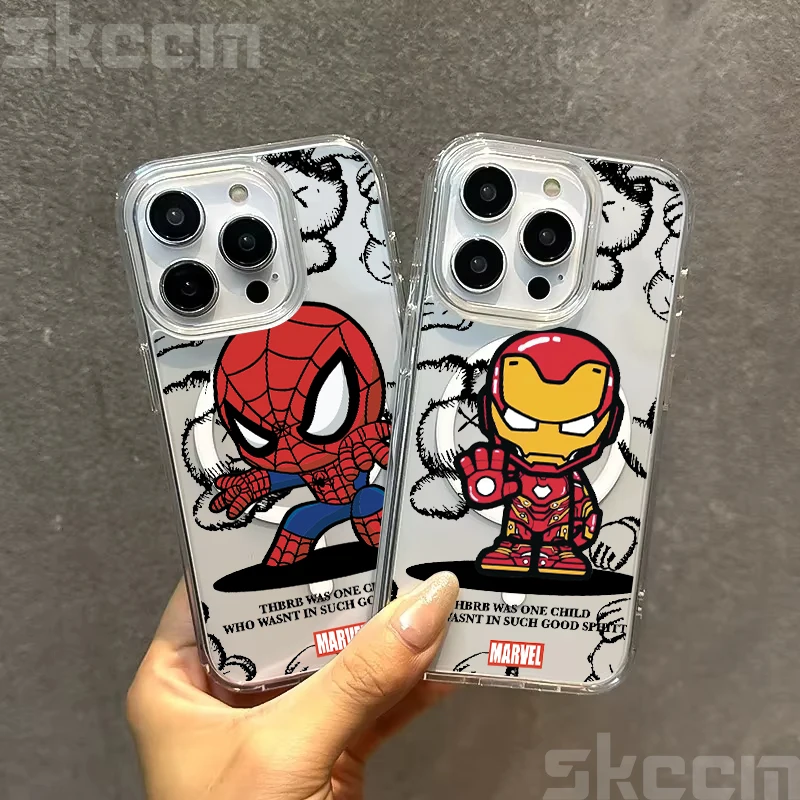 Магнитный чехол Marvel Spider Man для Samsung Galaxy S25 S24 S23 S22 UItra PIus S21 S20 FE Magsafe Wireless Charging Cover