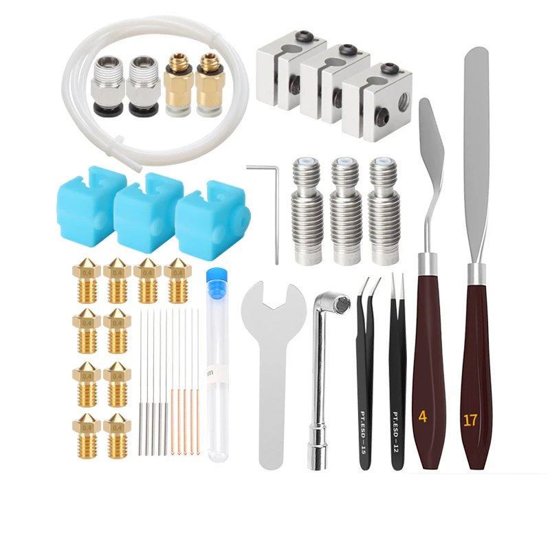 3d printer accessories e3d brass nozzle throat heating block cleaning tool 41 pieces set 3d printer accessories e3d brass nozzle throat heating block cleaning tool 41 pieces set