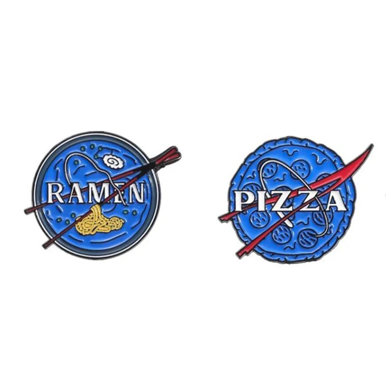 Эмалированная брошь в виде пиццы астронавта космоса значок на лацкан ювелирное