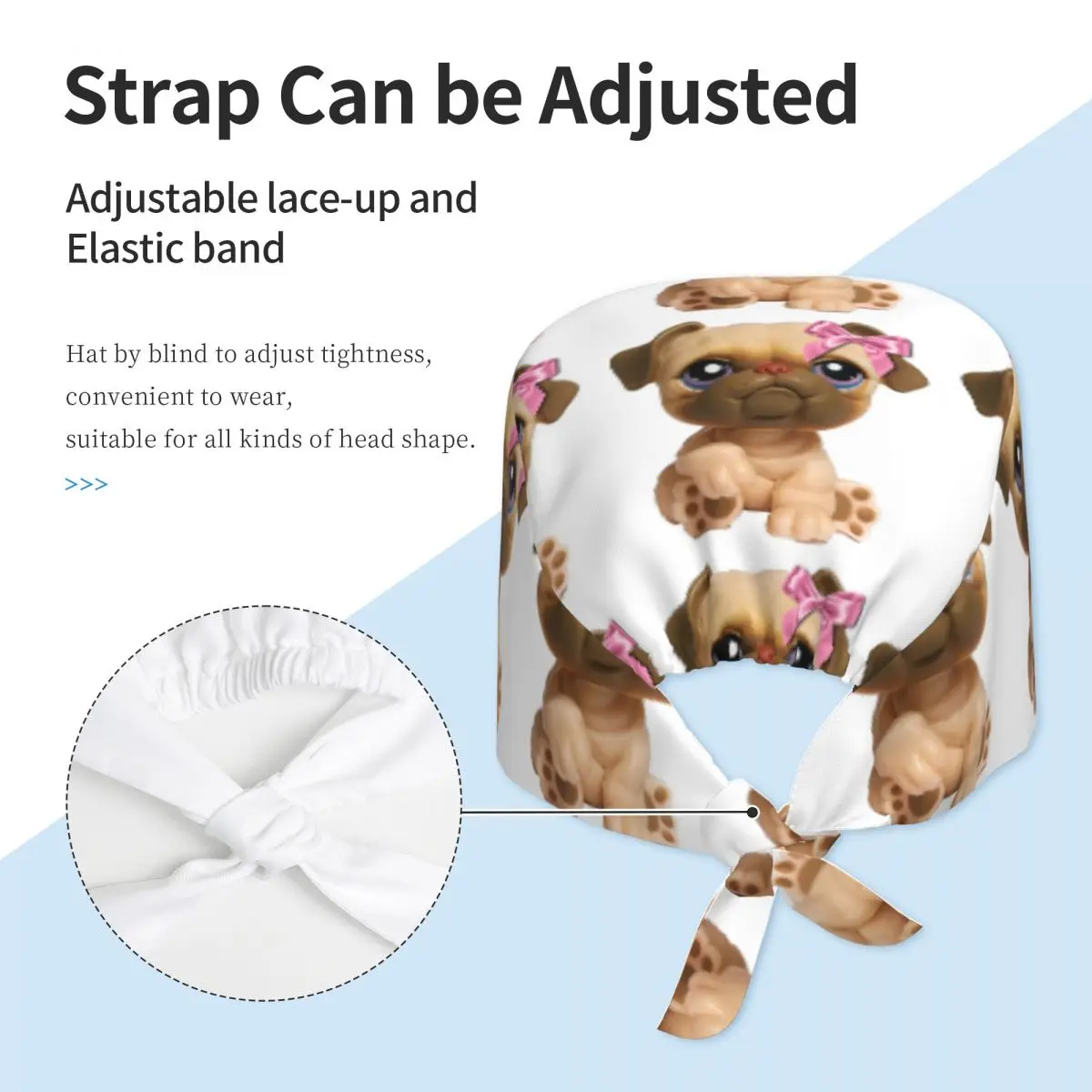 Фото Медицинская шапочка Coquette Littlest Pet Shop LPS Bulldog 451, регулируемая, для врачей, стоматологов, мужчин и женщин №3