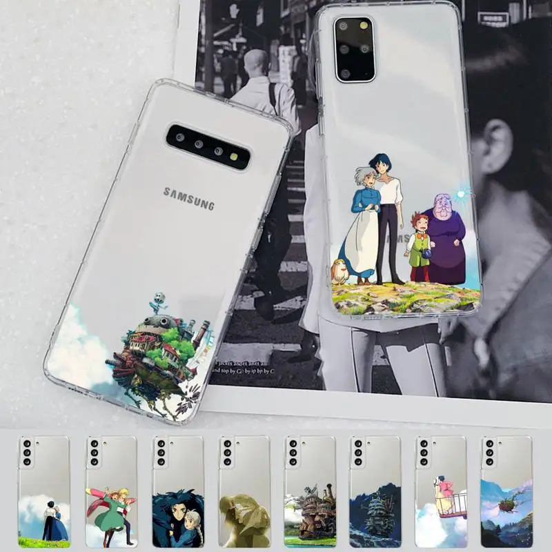 

Howl's Moving Castle Phone Case for Samsung S20 S10 lite S21 plus for Redmi Note8 9pro for Huawei P20 Clear Case