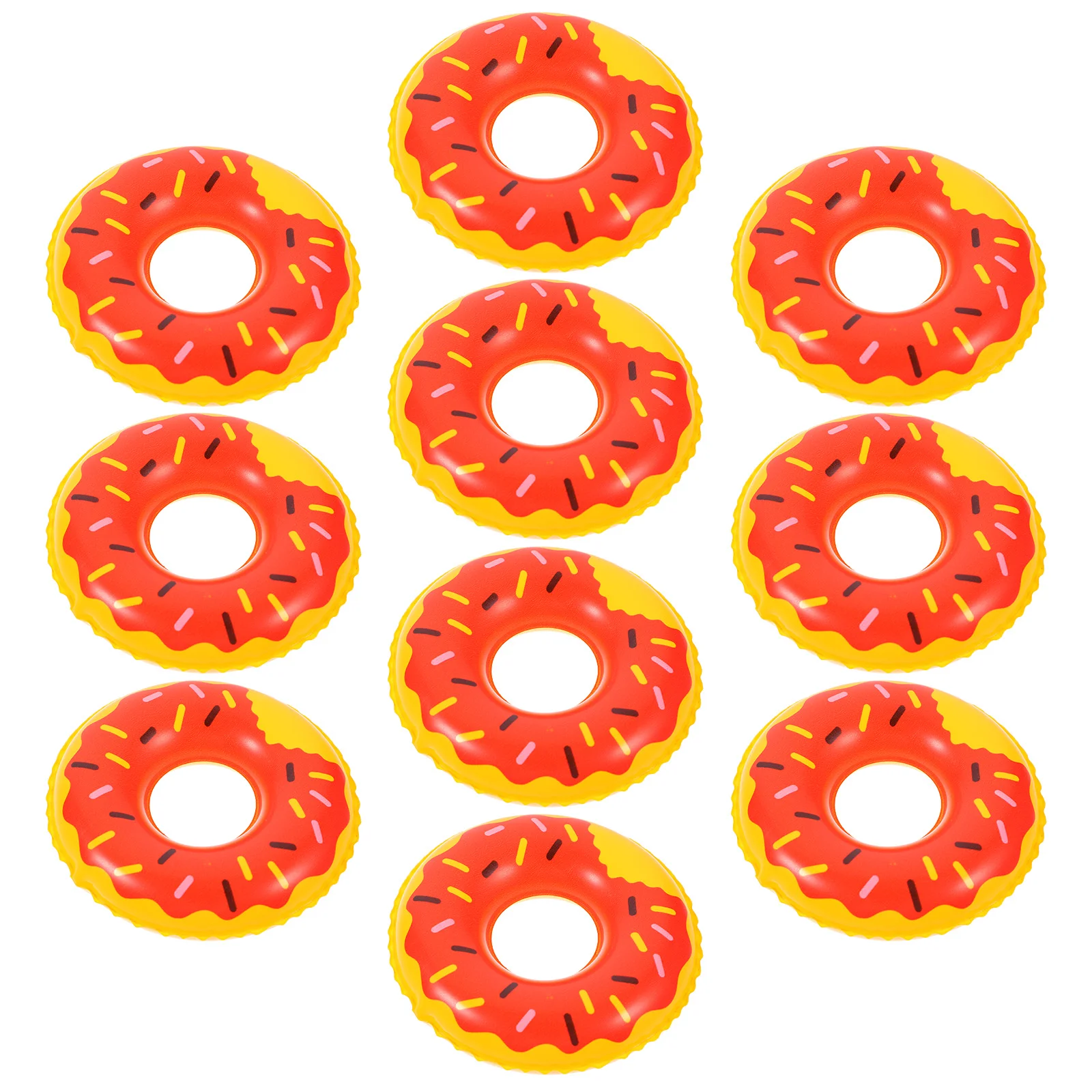 

10 Pcs Mini Swim Ring Simulated Decor Inflatable Plaything Dolls Miniature House Decors Plastic Rings Tiny Swimming Child