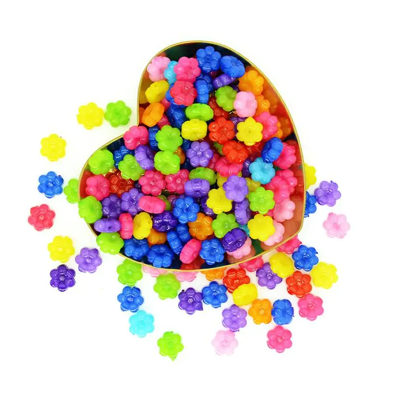 

100 шт./упаковка, разноцветные цветочные бусины, 5 х10 мм
