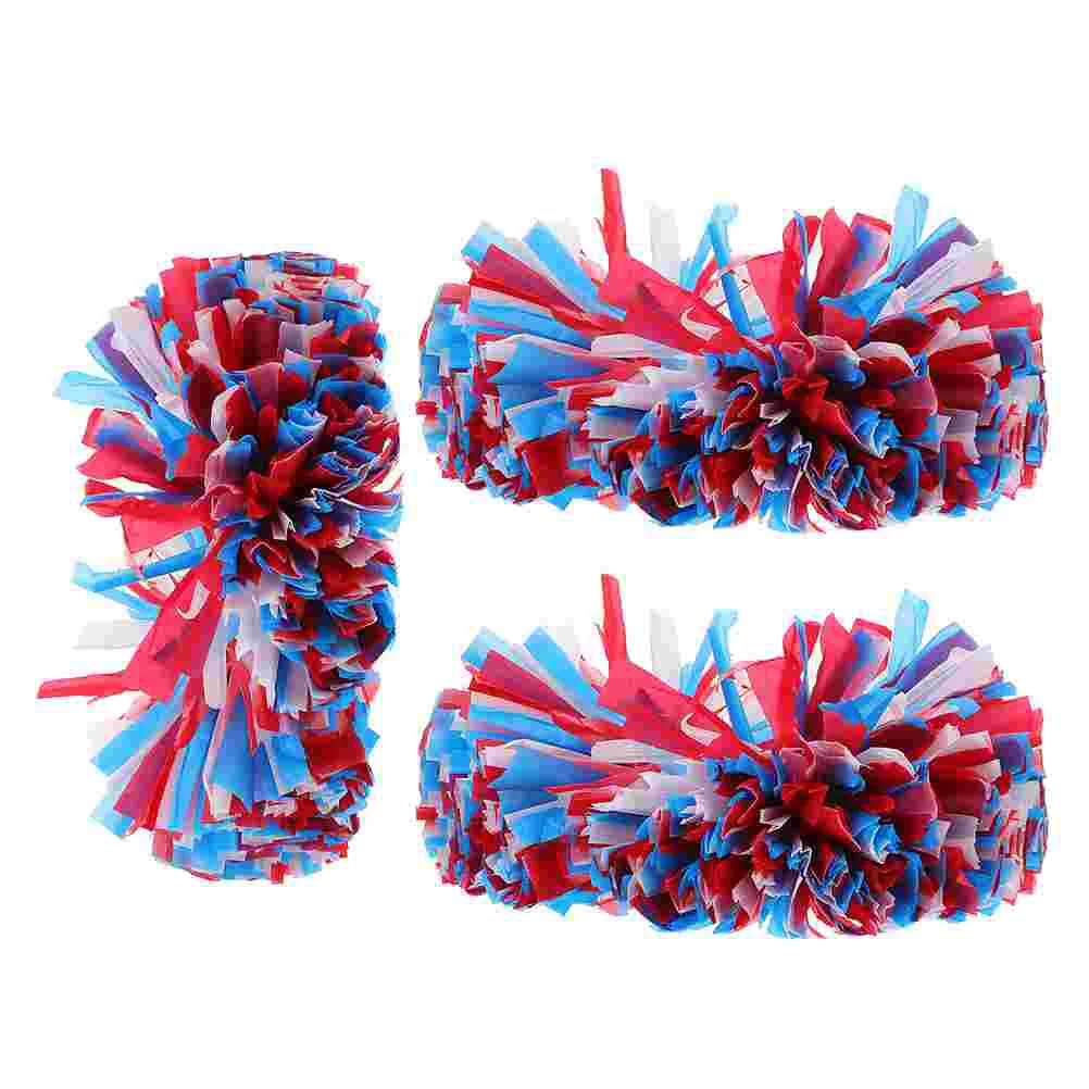 

3Pcs Cheerleading Pom Poms Plastic Hand Flowers Dance Pompoms Costume Accessory