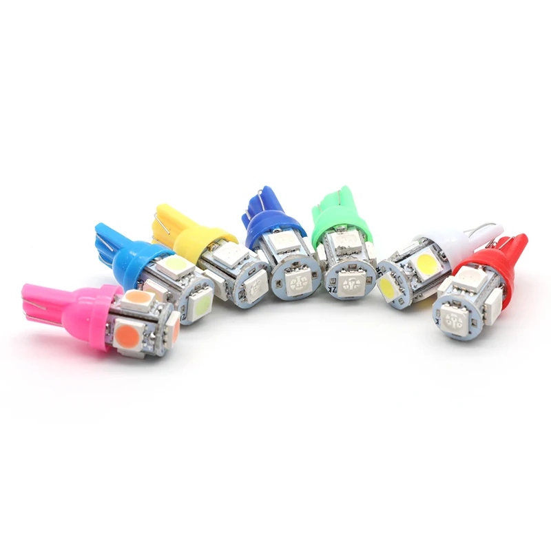 

10 шт., Автомобильные светодиодные лампы W5W T10 5050 5SMD