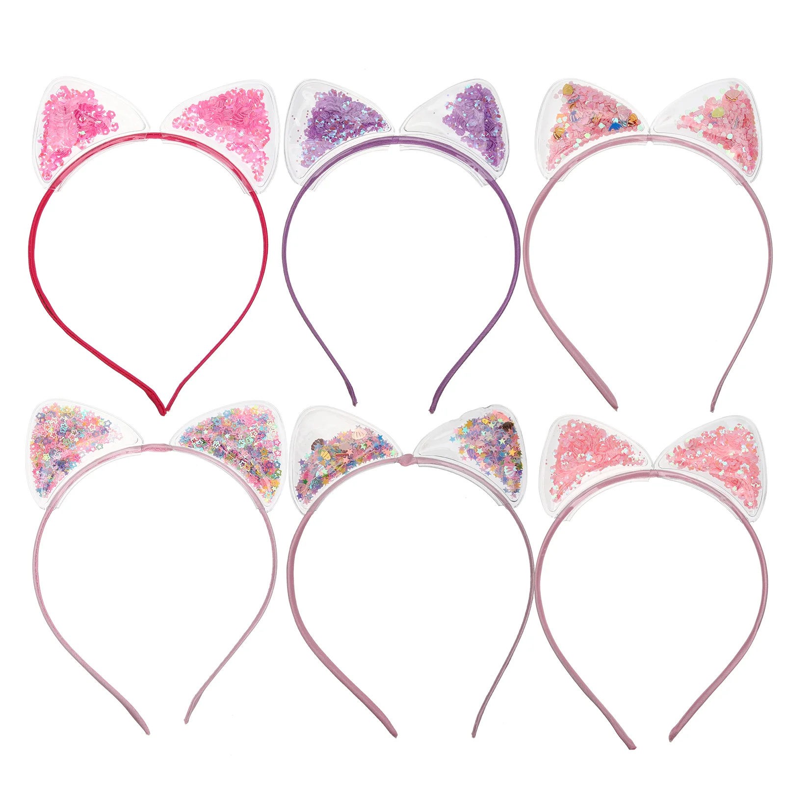 

Детские резинки для волос, 6 шт., Детская повязка на голову с ушками в машине, милые резинки с кошачьими ушками для девочек, резинка для волос ...