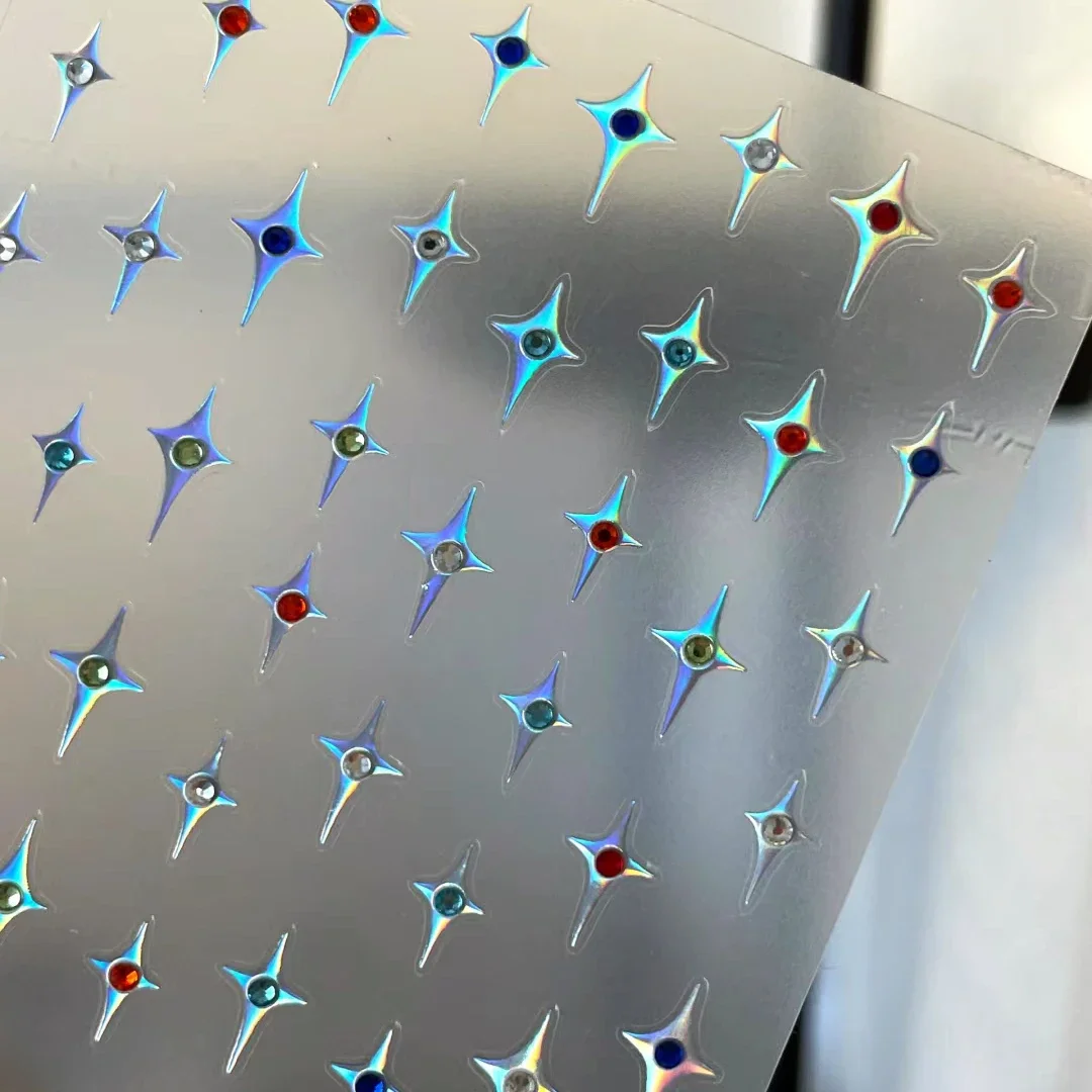 Минималистичная Лазерная Звезда в стиле панк Бронзирующая Золотая Серебряная