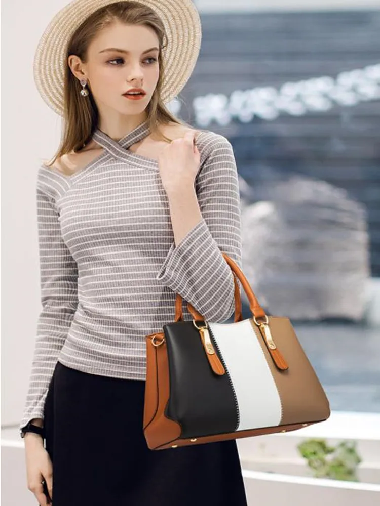 

Новинка 2022, уличная трендовая модная популярная женская сумка-мессенджер контрастных цветов на одно плечо, четыре предмета, сумка для свекр...