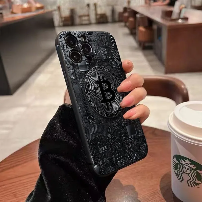 Фото Чехлы для телефонов с обоями Bitcoin Circuit Boards для Xiaomi Redmi Note 14 13 12 11 10 Pro 4G 14 Pro Plus 5G Redmi 14C 13C 12C Cover №3