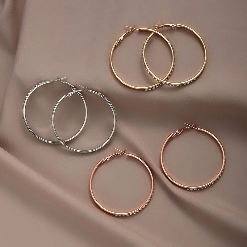 

3 пары, большие серьги-кольца для невесты