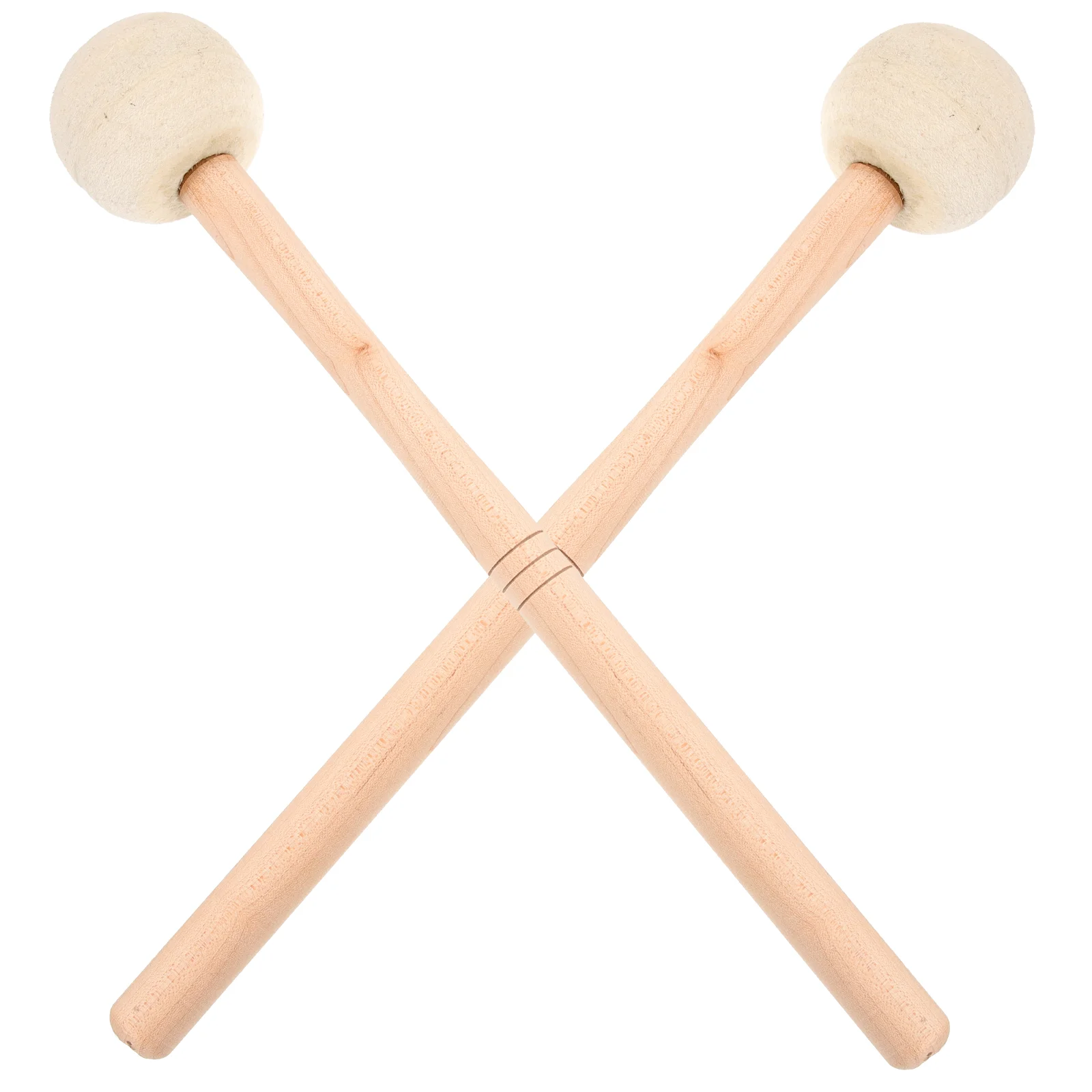 

2 Pcs Snare Drum Hammer Wooden Drumsticks Beginner Children Accessories Felt Mallet