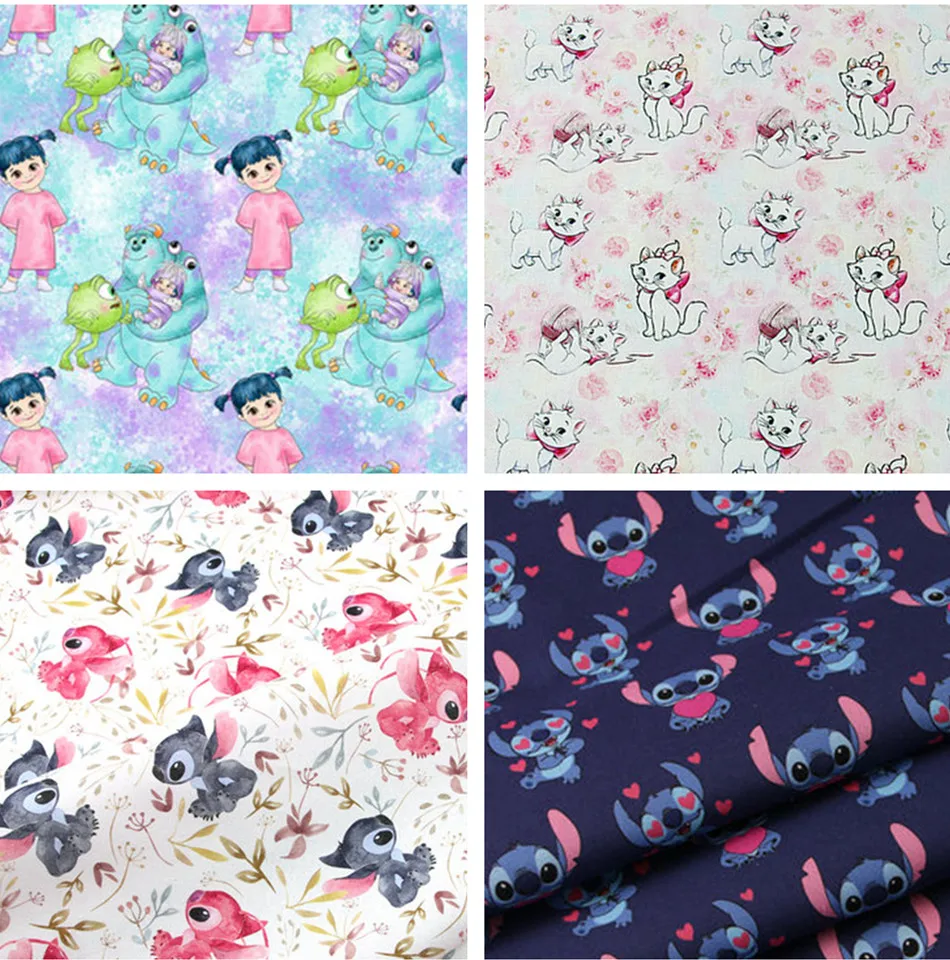 Ширина 140 см ткань из хлопка с вышивкой коты Мари |