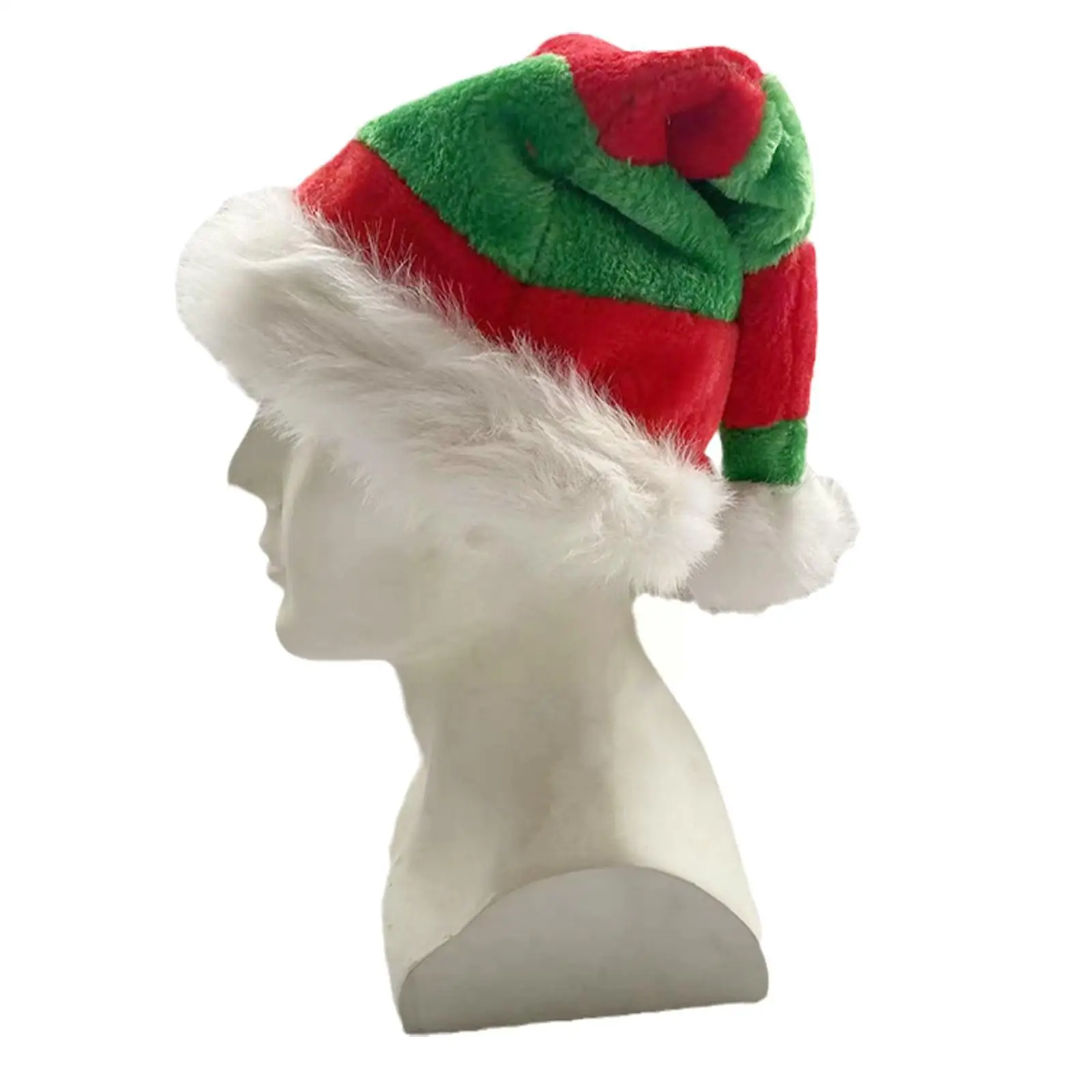 

New Year 2023 Plush Christmas Hat Plush Elf Santa Hat Cartoon Winter Hats Cute Christmas Decor Turkey Caps Stripes Creative H8R6