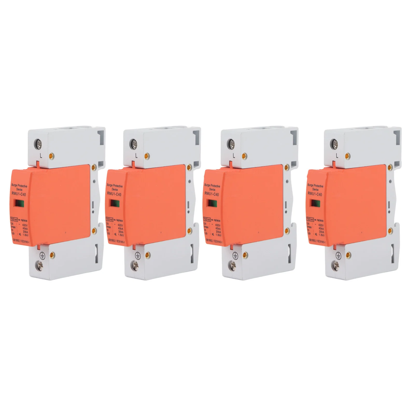 4Pcs 1P Устройство защиты от перенапряжения Монтаж на DIN-рейку SPD Дом Защитный