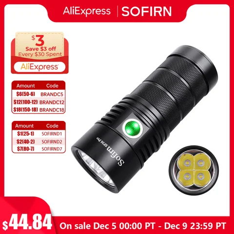 Sofirn SP36 Pro Anduril 4 * SST40 мощный светодиодный фонарик 8000LM USB-C перезаряжаемый фонарик 18650 фонарик супер яркий фонарь