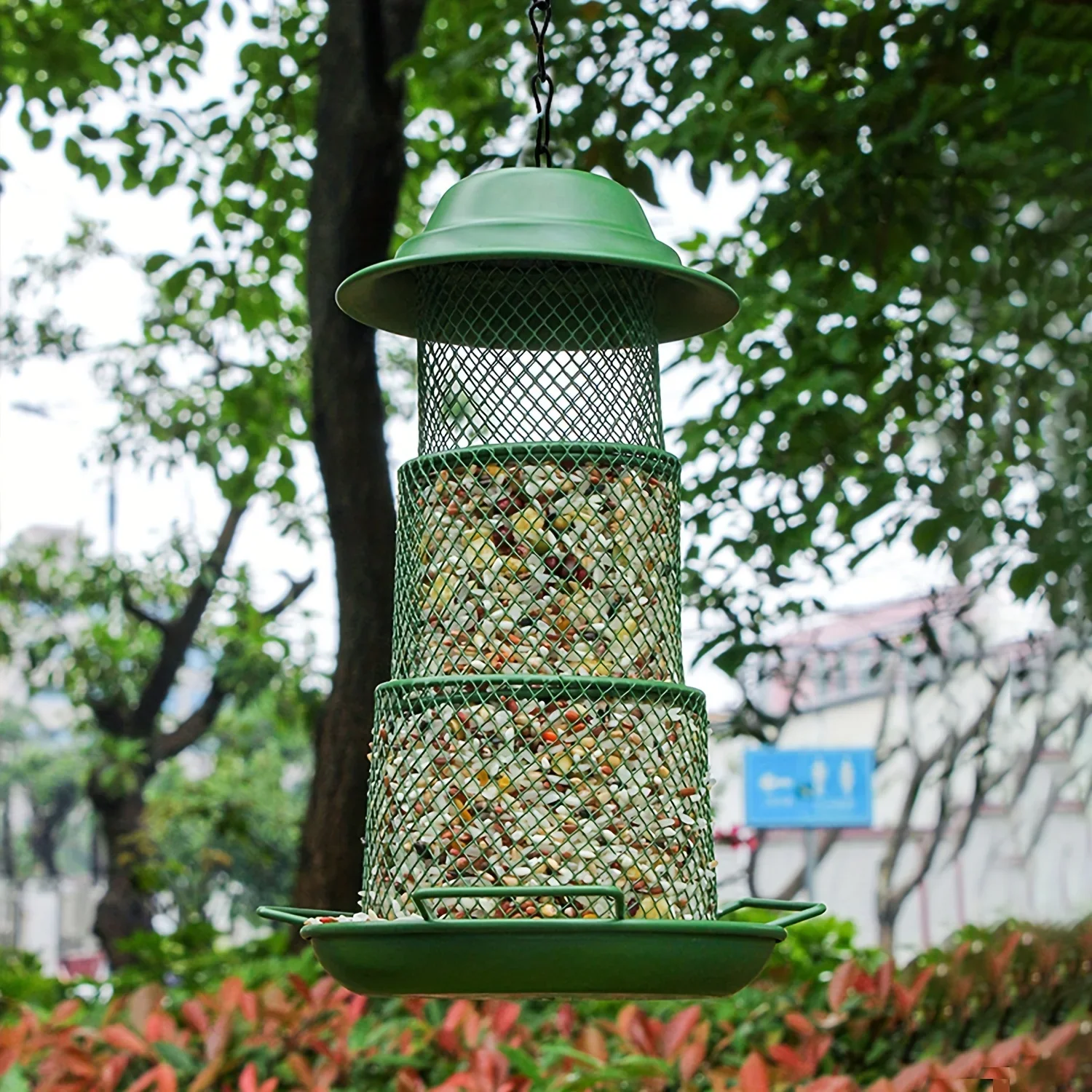 Металлическая кормушка для птиц без беспорядка-прочная подвесная семян