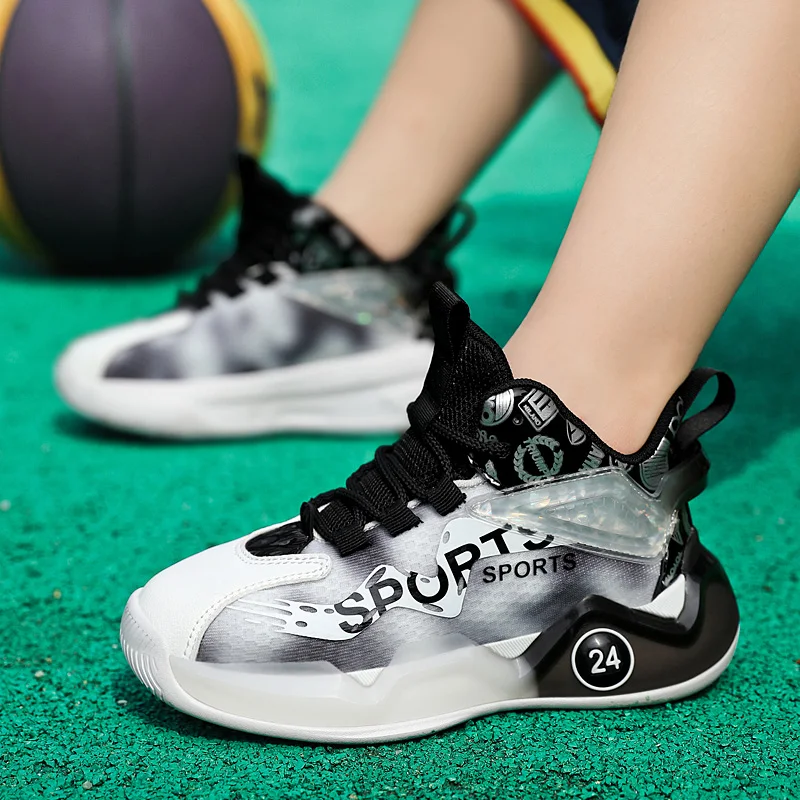Trend Kids Casual Sneakers Lightweight Breathable Children Basketball Shoes For Boys Student Shoes