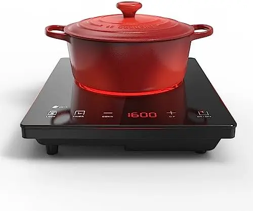 

Single Burner Induction Cooktop, 1600W High Power Portable Induction Cooker with Touch Control Panel, Hot Plate Compatible with