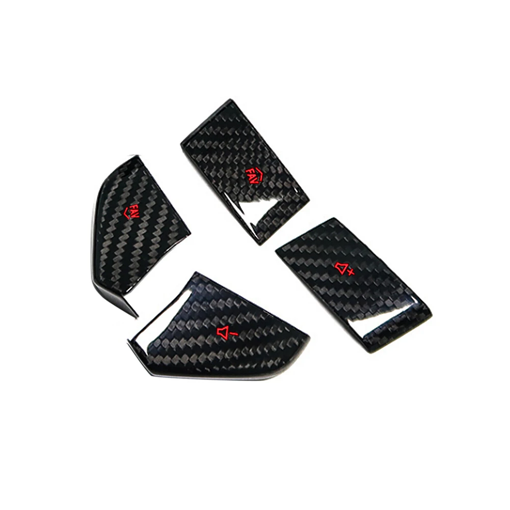 

5PCS Steering Wheel Z Volume Button Cover Stickers Real Carbon Fiber / Plastic For Chevrolet C8 Z51 2020-2022 Decorate Car