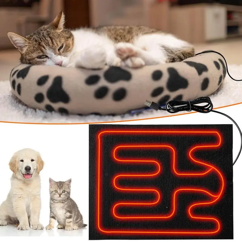 

USB Clothes Heater Pad Electric Heating Pad Folding Heated Sheet Car Seat Mat Cushion Warmer Pet Bed Reptile Winter Warm Supply