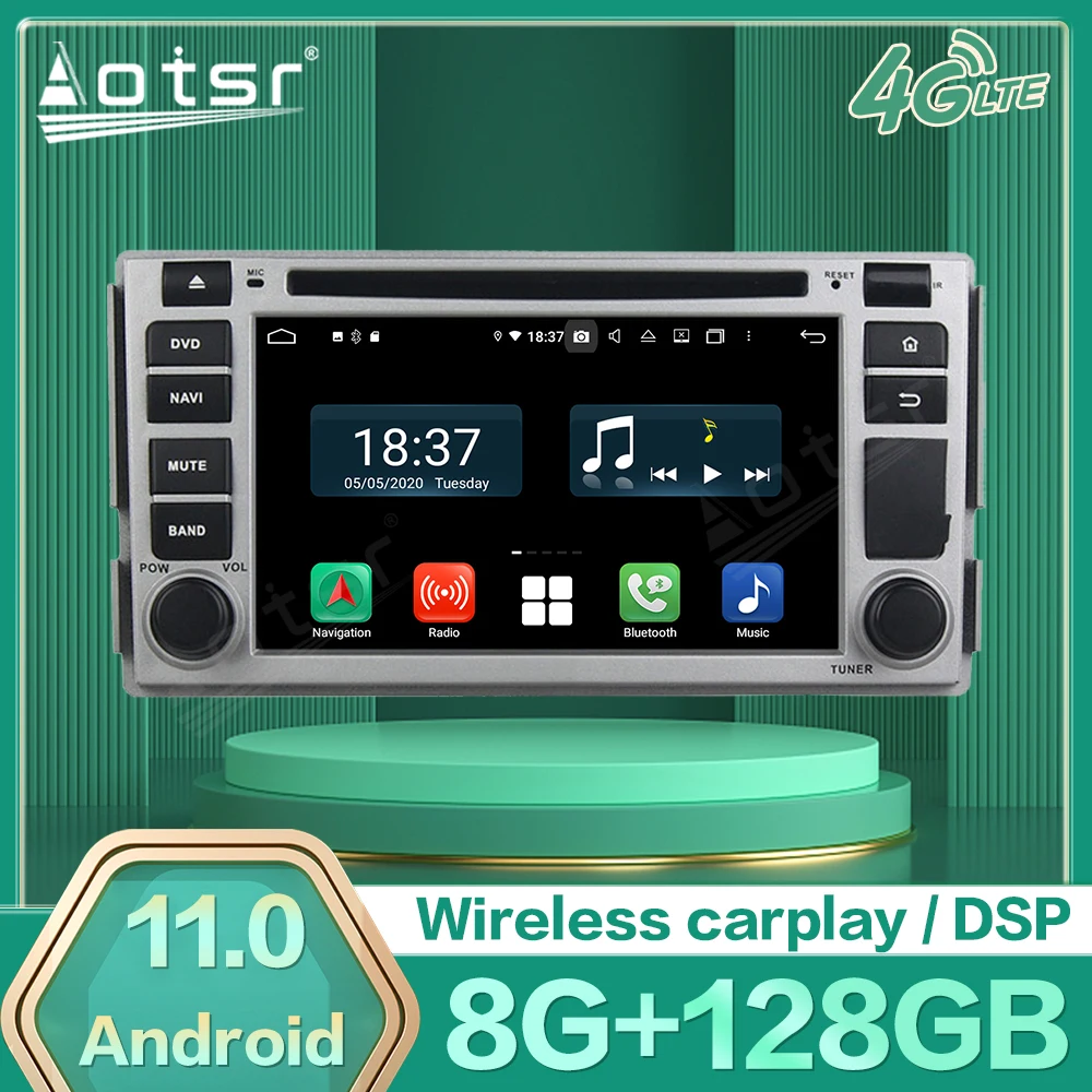 

Автомобильный мультимедийный плеер Android 11 для Hyundai Santa Fe 2008 2009 2010 GPS Navi Радио стерео приемник головное устройство Видео Аудио