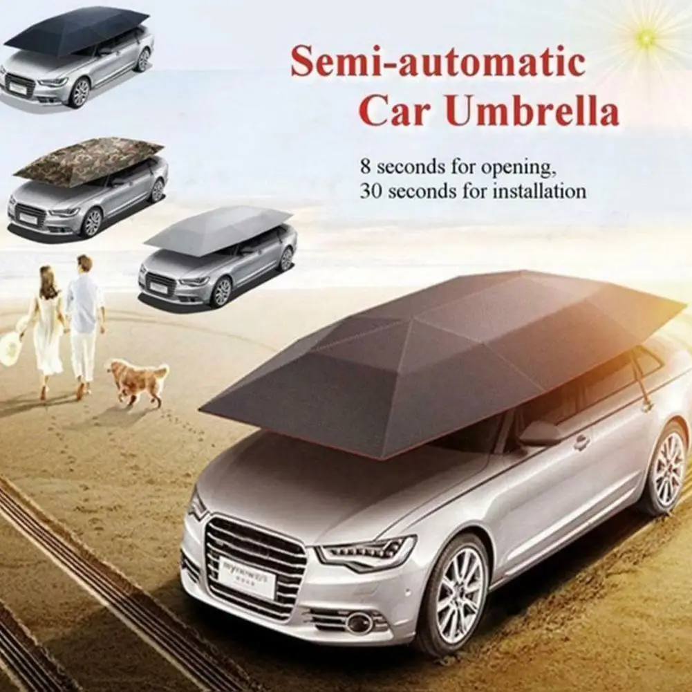 

Summer Car Cover Sunshade Car Foldable Umbrella Roof Protection Outdoor Tent UV Protection Oxford Cloth (without Bracket)