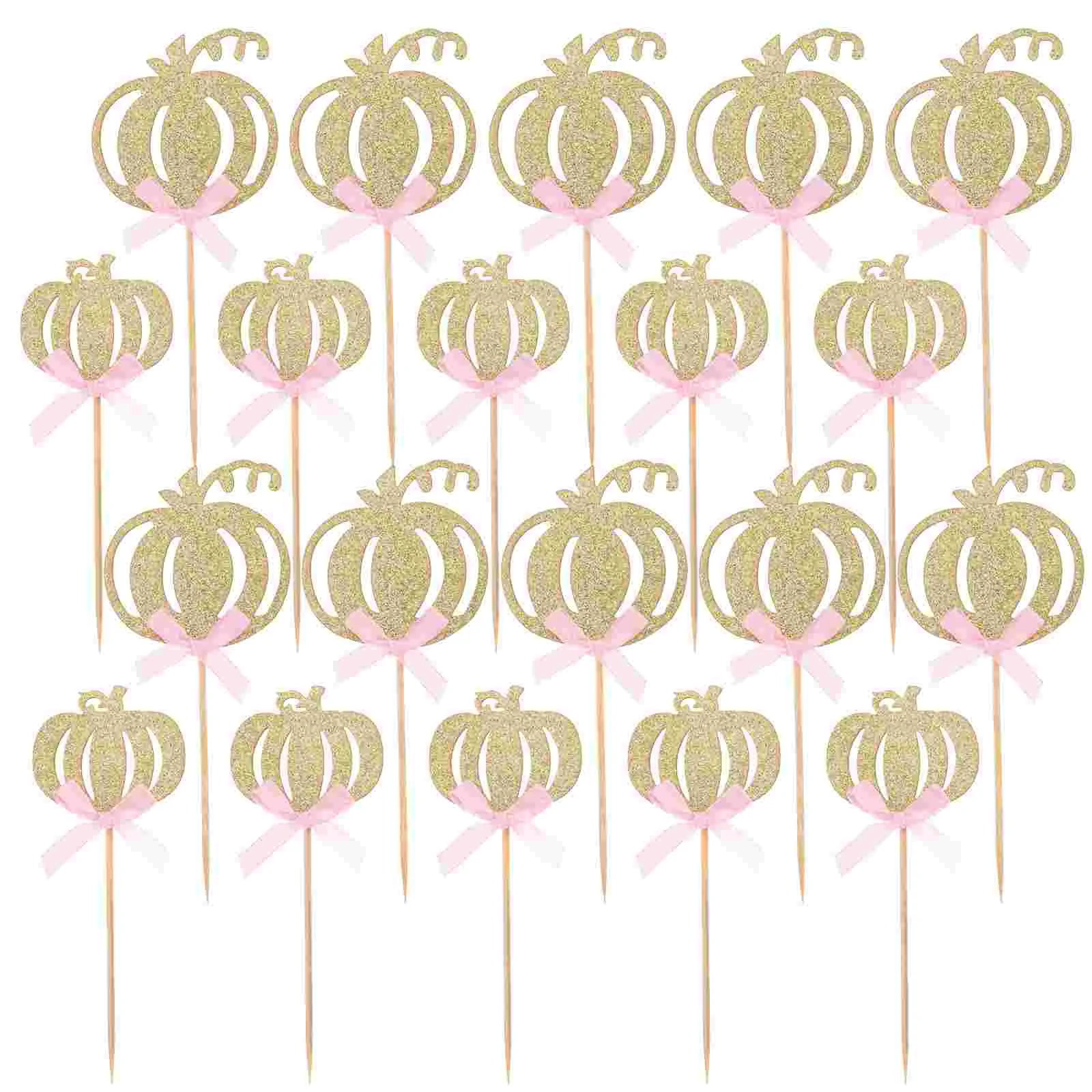

Cake Pumpkin Topper Cupcake Toppers Decorative Insert Dessert Harvest Picks Shaped Toothpick Sticks