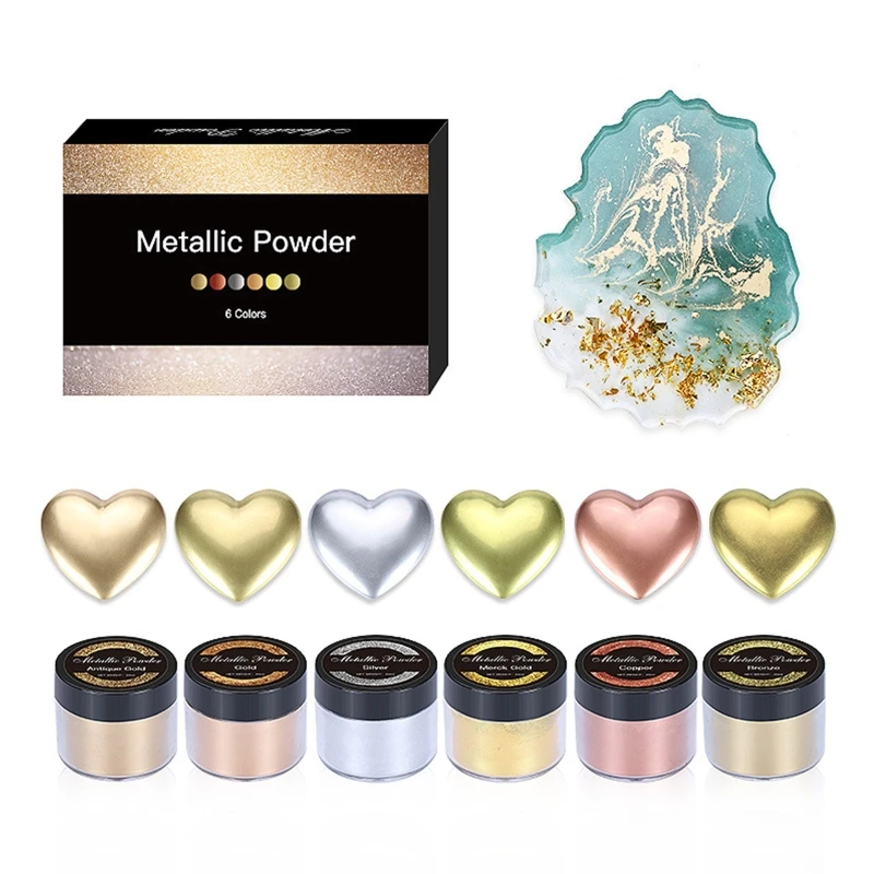 

N1HE Premium Mica Powder Pigment 4 Colors 20g Each Pigment Powder Set Metallic Effect Epoxy Resin Color Pigment Nail Polish