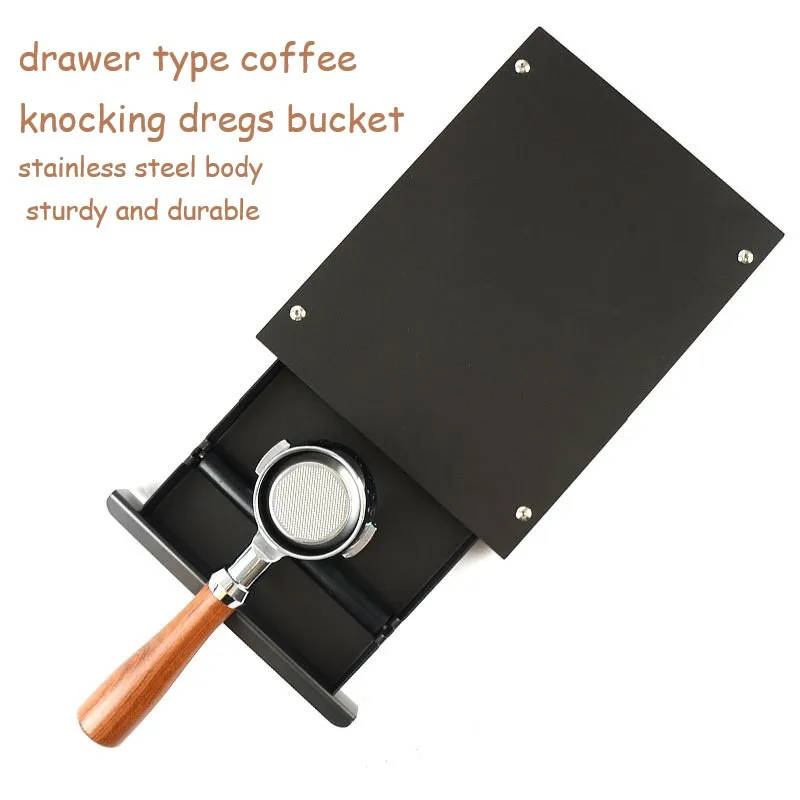 

Coffee ground bucket Commercial Use Drawer Type Stainless Steel Coffee Ground Knock Container Bucket Box knocking slag tank
