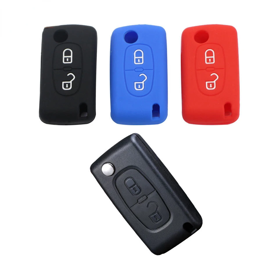 

Button Silicone Car Remote Key Fob Cover Case for Peugeot 308 207 307 807 for Citroen C3 for Picasso for C-Crosser C4 for Dispat