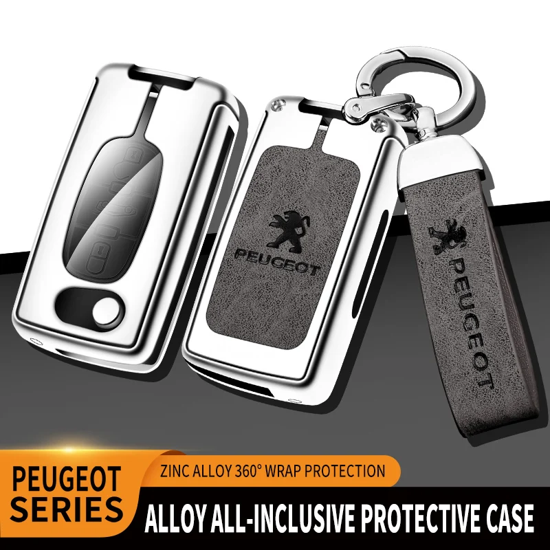 

Zinc Alloy Car Remote Key Fob Case Cover Holder Shell For Peugeot 107 207 307 307S 308 407 607 2006 2BT Keychain Accessories