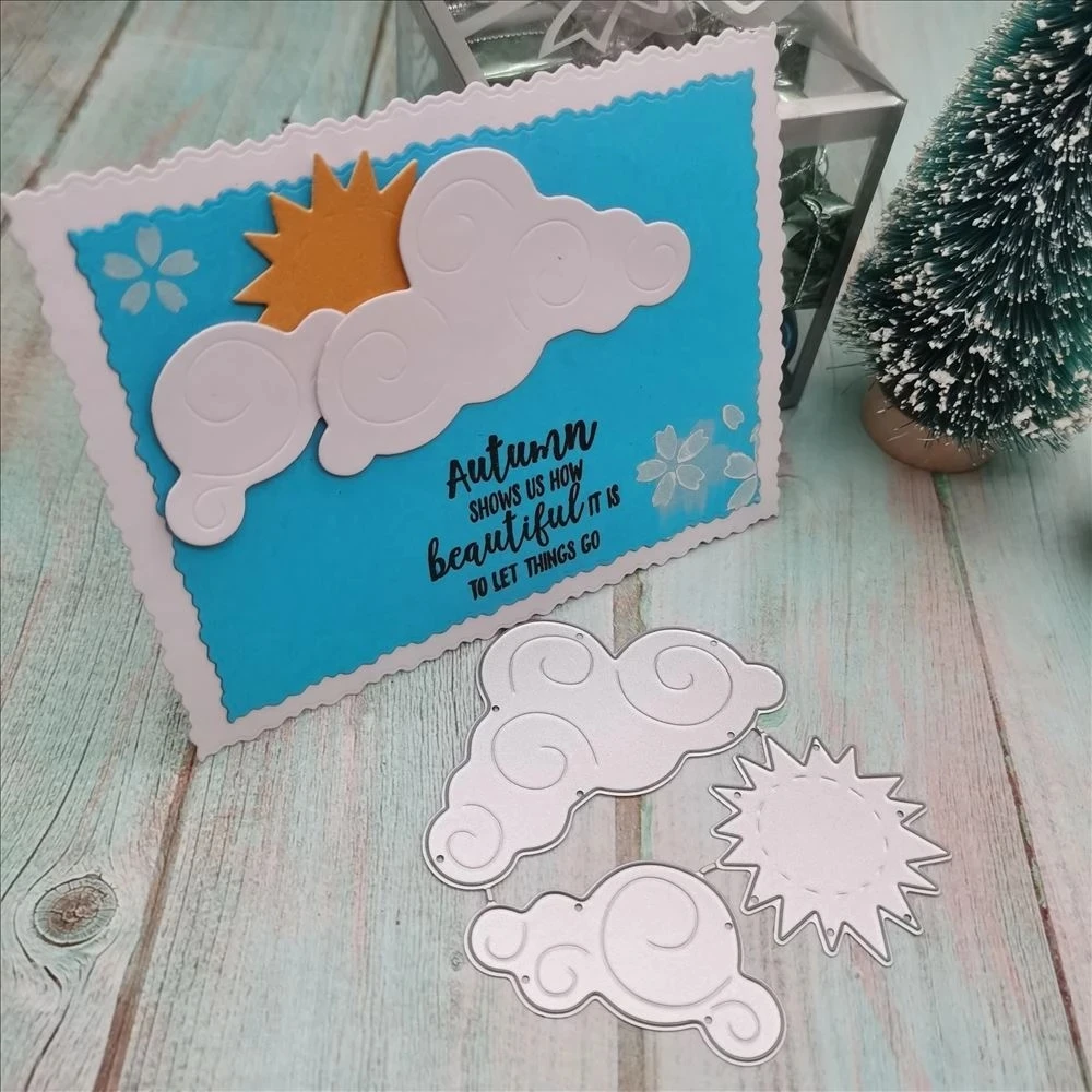 

Cloud and Sun Card Background Metal Cutting Die Craft Scrapbook Card Making Decorative Embossing DIY Template