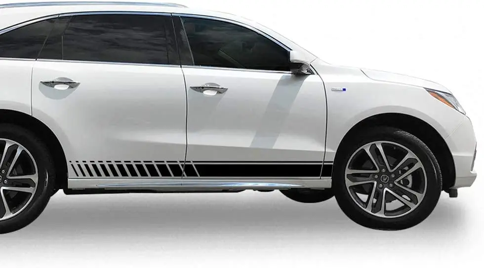 

Bubbles Designs Decal Sticker Vinyl Sport Offroad Stripe Kit Compatible with Acura MDX 20142018 (Black)