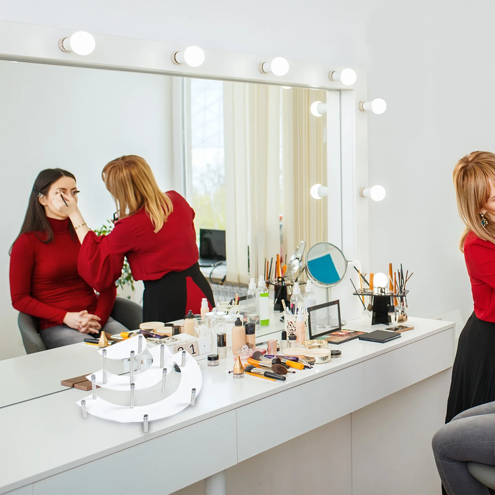 

2pcs Cake Display Racks 3-tier Acrylic Cake Stands Cosmetics Display Racks