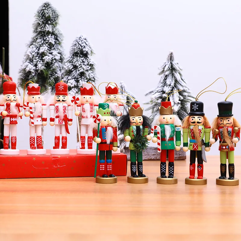 

5pcs/box Christmas Nutcracker Soldier Wooden Ornaments Xmas Tree Hanging Pendants Doll Kids New Year Gift Natal Home Decorations
