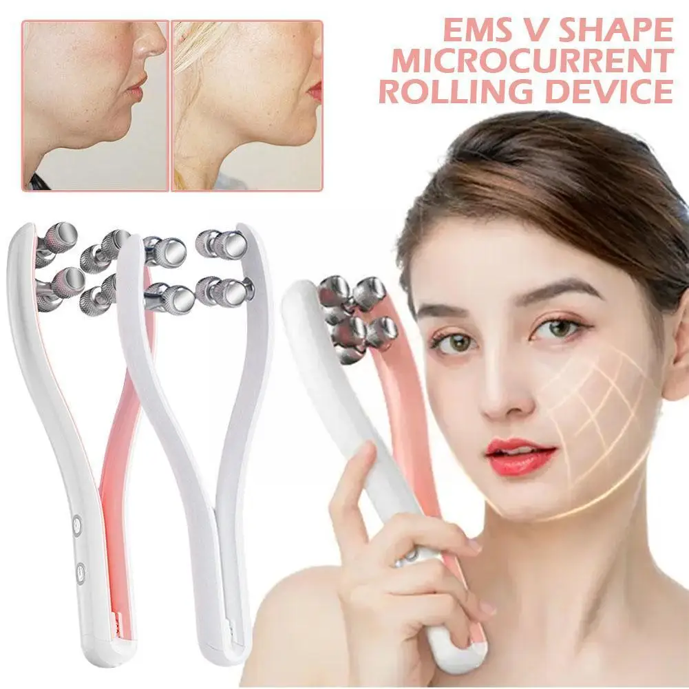 

EMS Face Lifting Roller RF Eye Beauty Device Remove Wrinkle V-Shaped Anti-Wrinkle Lifting Skin Tightening Instrument Facial R1M0