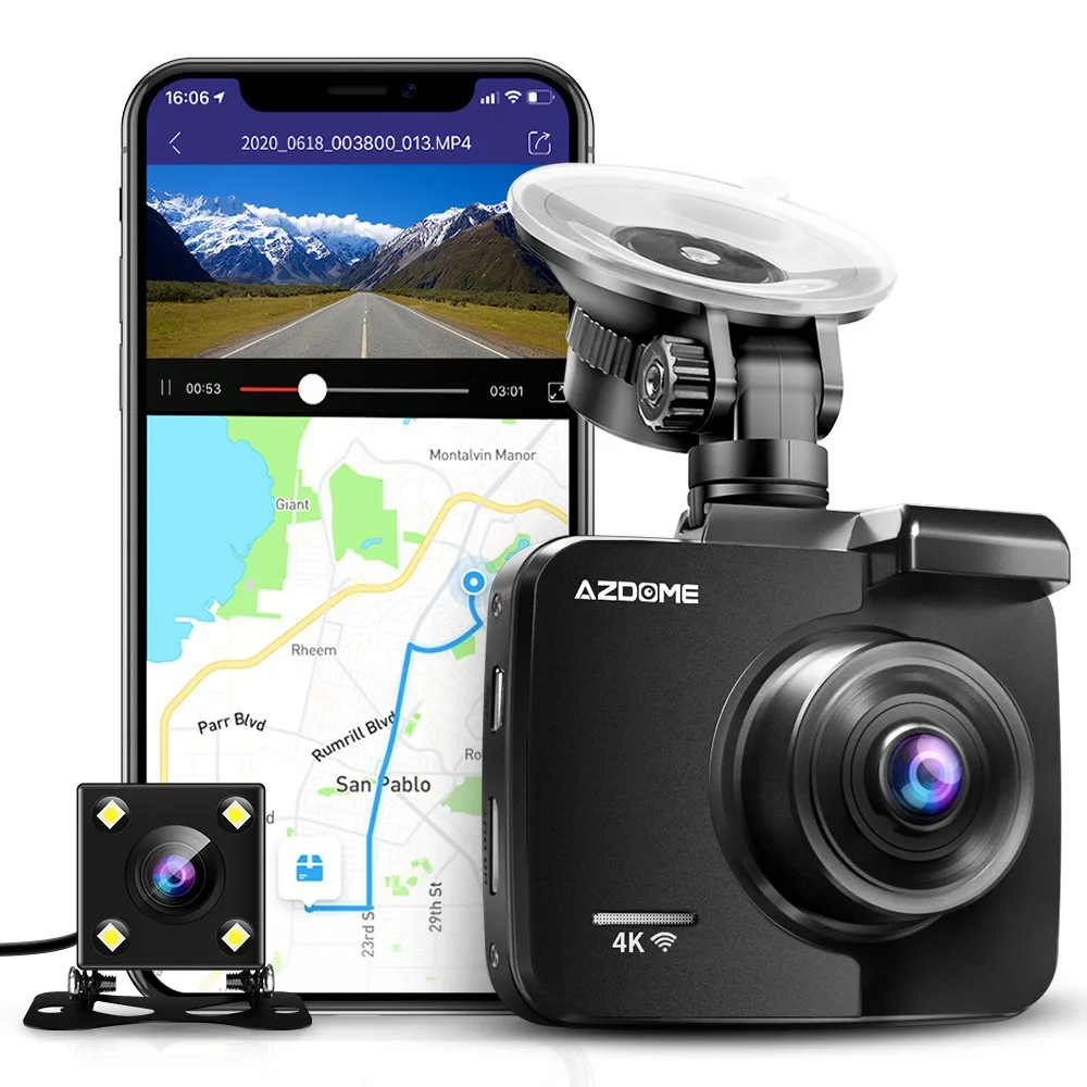 Видеорегистратор AZDOME GS63H, 4K UHD, встроенный GPS, Wi-Fi