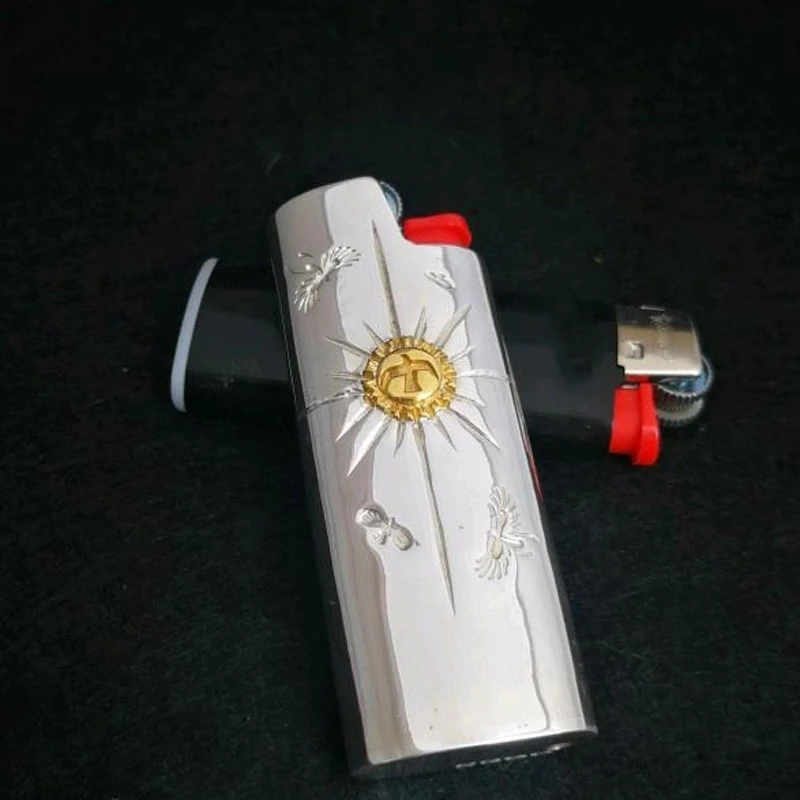 Серебряная Зажигалка ручной работы S925 зеркальная Обложка держатель для