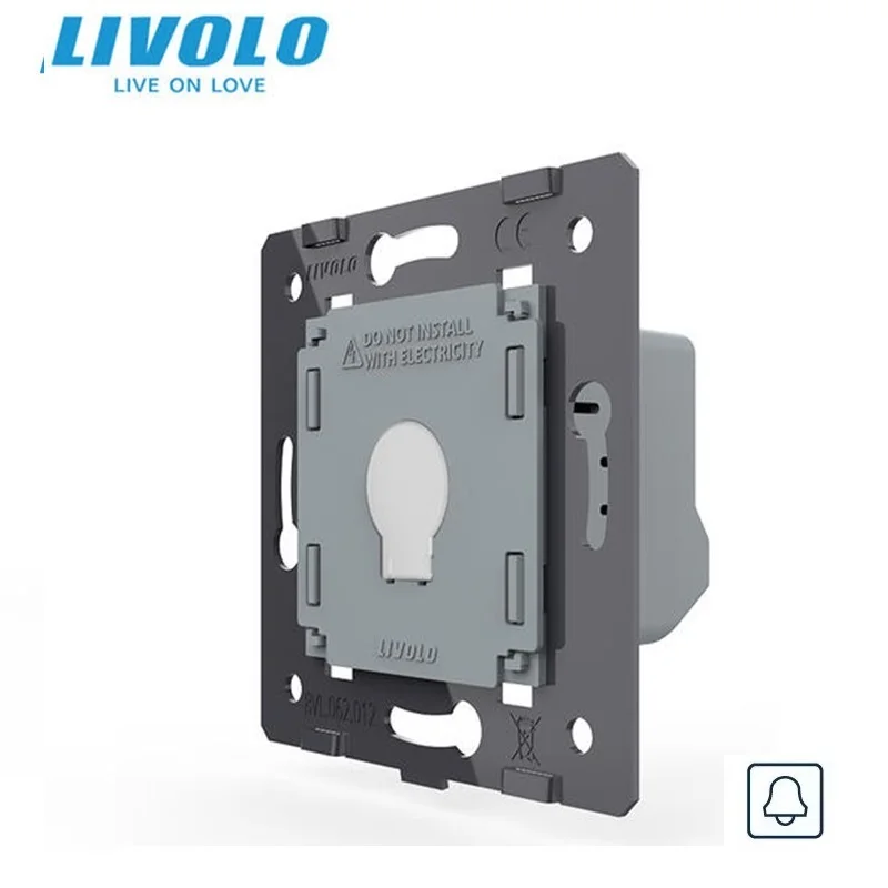Фото Стандарт ЕС Livolo, VL-C701B, переключатель дверного звонка, панель переключателя из хрустального стекла, переключатель дверного звонка с сенсорным экраном 220–250 В №4