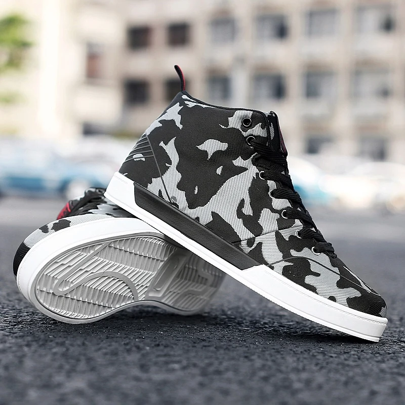 High Quality Canvas Men's Casual Shoes Cool Street Walking Shoes Camouflages Sneakers High Top Sport Male Shoes Lace Up Trainers