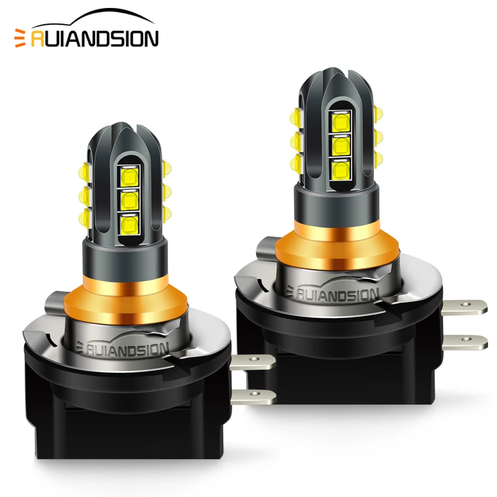 RUIADNSION H11B 2525 LED Bulb Fog Light 12SMD Chipset for Car Front Fog LightsDC 12V-24V Super White 1000lm