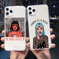 sexy woman devil aesthetic girl case for iphone 13 pro max 11pro max 12 mini silicone cover coque for iphone xr xs 6 6s 7 8 plus