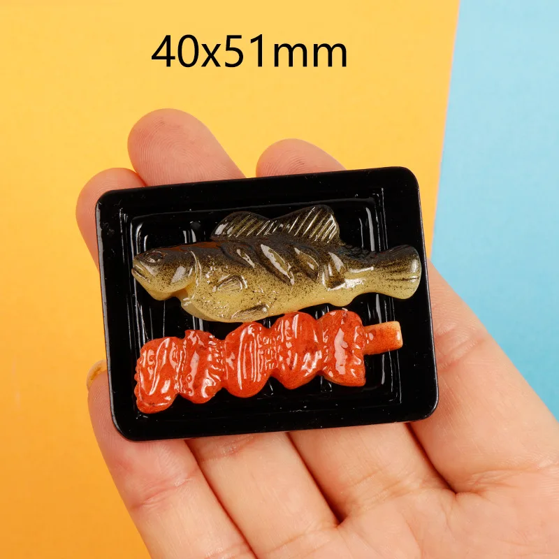 Кавайные 3D Поддельные тарелки из смолы, товары для рукоделия, большие миниатюры, скрапбукинг, фигурки для украшения дома «сделай сам» с плоским основанием