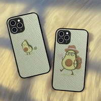 cute cartoon fruit avocado phone case hard leather case for iphone 11 12 13 mini pro max 8 7 plus se 2020 x xr xs coque