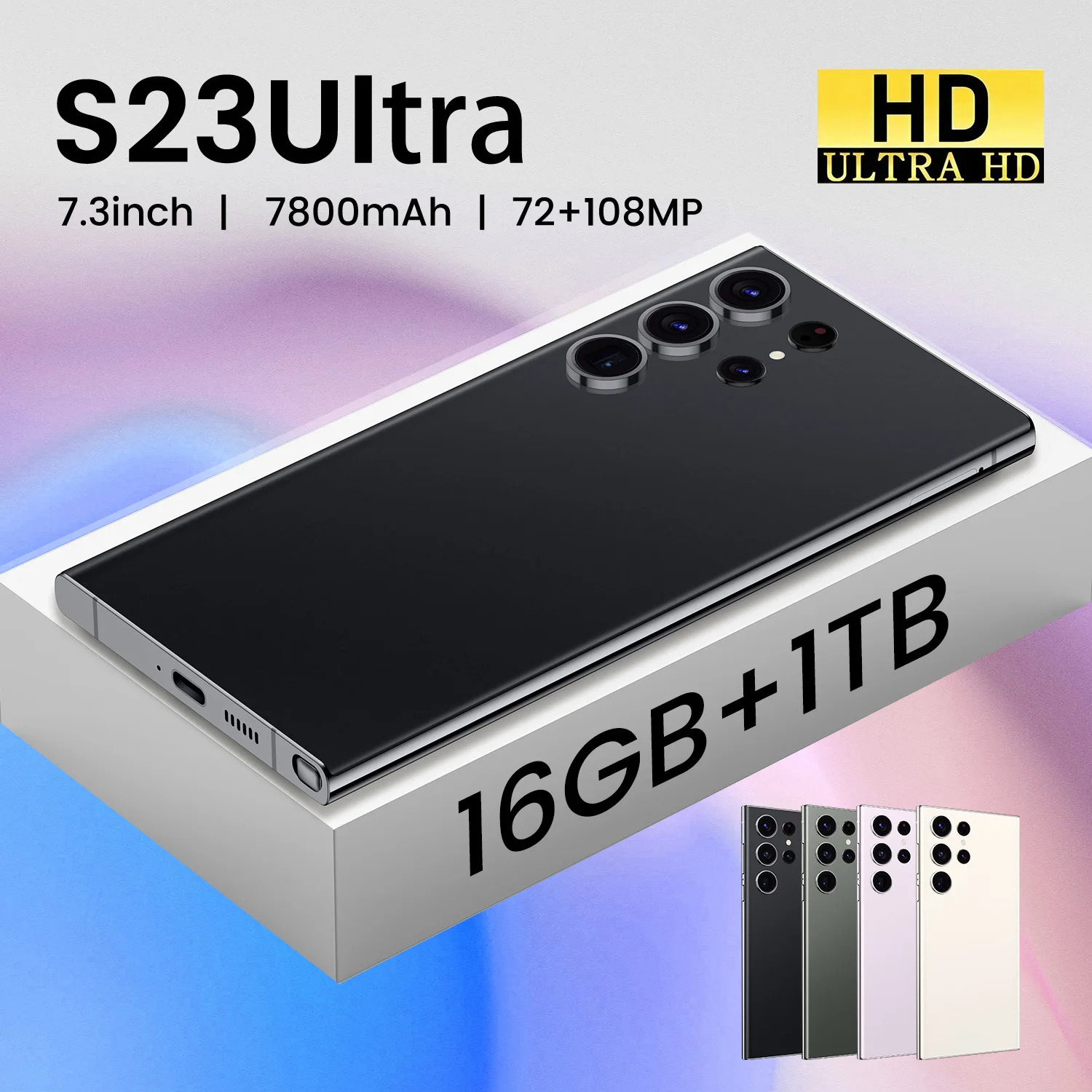 

Смартфон S23Ultra, 7,3 дюйма, 6800 мАч, 16 ГБ + 1 ТБ