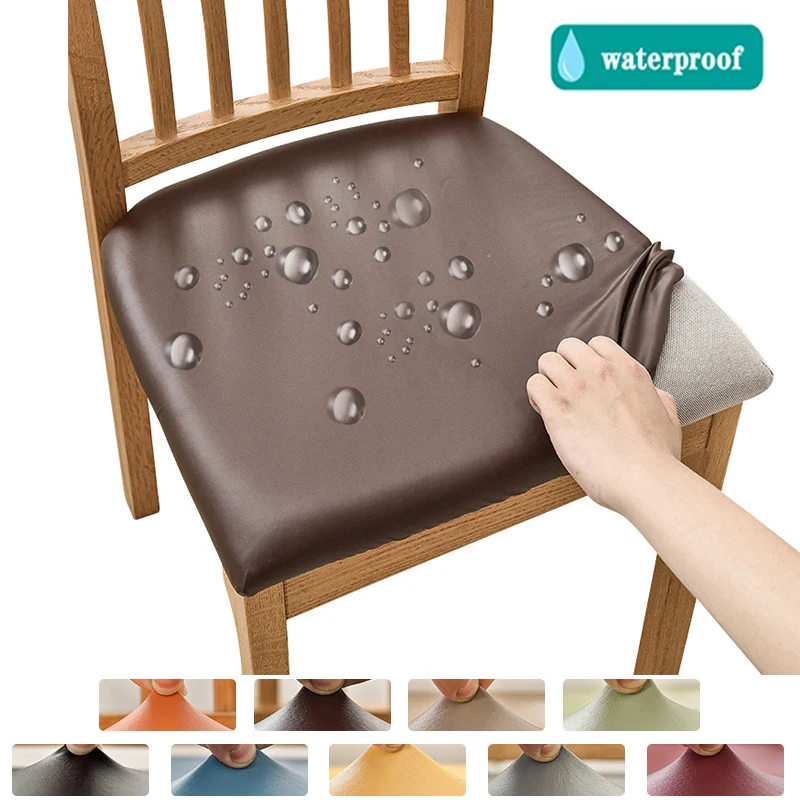 

Waterproof Fabric Seat Cushion Covers Stretch Cheap Dining Chair Cover Non-Slip Slipcovers For Kitchen Banquet Hotel Living Room