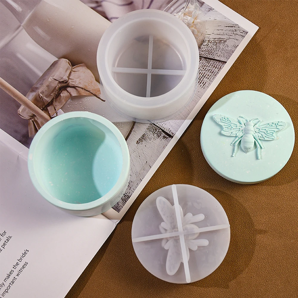 Чашка с крышкой для пчелы формы бетонной глины круглая чашка свечи ароматом